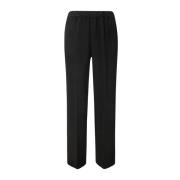 Straight Leg Trousers with Vents Alberto Biani , Black , Dames