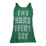 Groene Tanktop Amerikaanse Stijl Logo Print Silvian Heach , Green , Da...