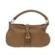 Pre-owned Leather handbags Burberry Vintage , Brown , Dames