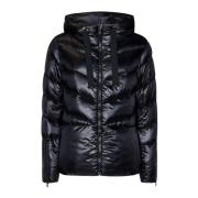 Zwarte Hooded Korte Puffer Jas Herno , Black , Dames