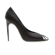 Klassieke Zwarte Leren Pumps Saint Laurent , Black , Dames