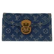 Pre-owned Denim wallets Louis Vuitton Vintage , Blue , Dames