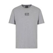 Katoenen Logo Bedrukt T-Shirt - Grijs Emporio Armani EA7 , Gray , Here...