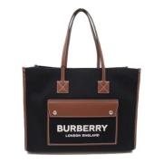 Pre-owned Leather handbags Burberry Vintage , Black , Dames