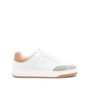 Witte Leren Kalf Sneaker Saint Laurent , White , Dames