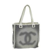 Pre-owned Canvas totes Chanel Vintage , White , Dames