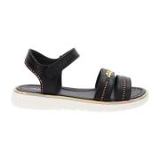 Faux Leather Sandals for Women Paciotti , Black , Dames