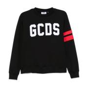 Zwarte Logo Crewneck Sweater Gcds , Black , Heren