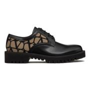 Zwarte platte schoenen Derby Iconographe Valentino Garavani , Black , ...