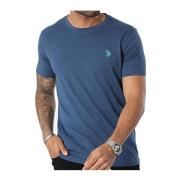 Geborduurd Logo Katoenen T-shirt - Luca U.s. Polo Assn. , Blue , Heren