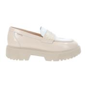 Leren Dames Loafers Stijlvol Comfortabel Nerogiardini , Beige , Dames