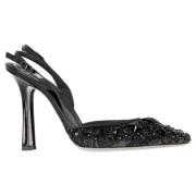 Pre-owned Leather heels René Caovilla Pre-owned , Black , Dames