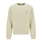 Fox Head Crewneck Sweatshirt Maison Kitsuné , Beige , Heren