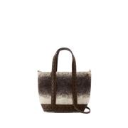 Bruine Wol Shopper Tas met Glitterende Handvatten Vanessa Bruno , Brow...