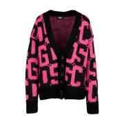 Monogram Jacquard Cardigan Gebreide Jas Gcds , Pink , Dames