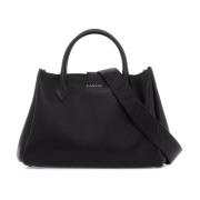 Octave Handtas met Gouden Logo Lanvin , Black , Dames