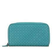 Pre-owned Leather wallets Bottega Veneta Vintage , Blue , Dames