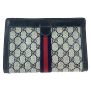 Pre-owned Canvas clutches Gucci Vintage , Blue , Dames