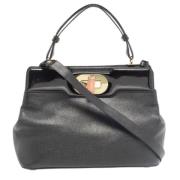 Pre-owned Leather handbags Bvlgari Vintage , Black , Dames