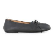 Zwarte leren ballerina schoenen Marsell , Black , Dames