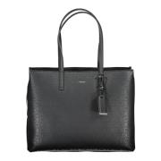 Zwarte schoudertas met contrastdetails Calvin Klein , Black , Dames