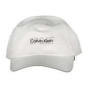 Witte Heren Visor Pet met Logo Print Calvin Klein , White , Heren