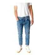 Cropped Tapered Fit Jeans Pepe Jeans , Blue , Heren