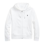 Witte Hoodie met Rits Ralph Lauren , White , Heren