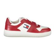 Rode Sportieve Veterschoenen met Contrastdetails en Logoprint Tommy Hi...