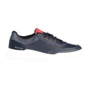 Blauwe Sportieve Vetersneakers met Logo Tommy Hilfiger , Blue , Heren