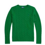 Kabelgebreide Wol-Kasjmier Trui Ralph Lauren , Green , Dames