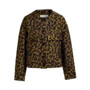 Leopard Jacquard Oversized Jacket Essentiel Antwerp , Multicolor , Dam...