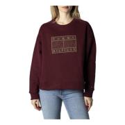 Bordeaux Print Sweatshirt Ronde Hals Vrouwen Tommy Hilfiger , Red , Da...