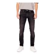 Zwarte rits/knoop herenjeans herfst/winter Tommy Hilfiger , Black , He...