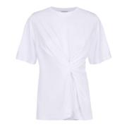 Katoenen T-shirt Gerimpelde Voorkant Victoria Beckham , White , Dames