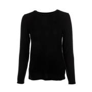 Geribbeld Longsleeve Top Drykorn , Black , Dames