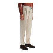 Corduroy Leisure Fit Broek Brunello Cucinelli , White , Heren