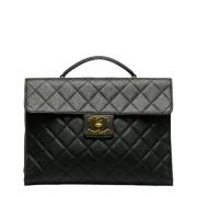 Pre-owned Leather handbags Chanel Vintage , Black , Dames