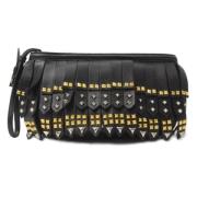 Pre-owned Leather clutches Prada Vintage , Black , Dames