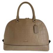 Pre-owned Leather handbags Coach Pre-owned , Beige , Dames