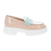 Elegante Leren Mocassins voor Vrouwen Nerogiardini , Beige , Dames