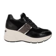 Leren Sneakers voor Vrouwen Nerogiardini , Black , Dames