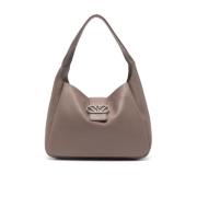 Gestructureerde Leren Schoudertas Duif Grijs Emporio Armani , Beige , ...