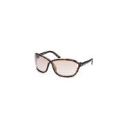 Bruine Spiegel Zonnebril Donker Havana Frame Tom Ford , Brown , Dames