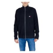 Zwarte Zip-Up Cardigan voor Mannen Tommy Hilfiger , Black , Heren