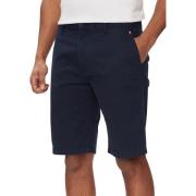 Blauwe effen herenshorts met ritssluiting en knoopsluiting Tommy Hilfi...