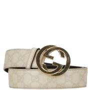 Pre-owned Leather belts Gucci Vintage , White , Dames