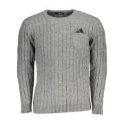 Twisted Crew Neck Sweater with Pocket U.s. Polo Assn. , Gray , Heren