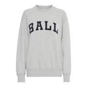 Sporty Deco Sweatshirt Grey Melange Ball , Gray , Dames