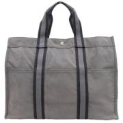 Pre-owned Canvas handbags Hermès Vintage , Gray , Dames